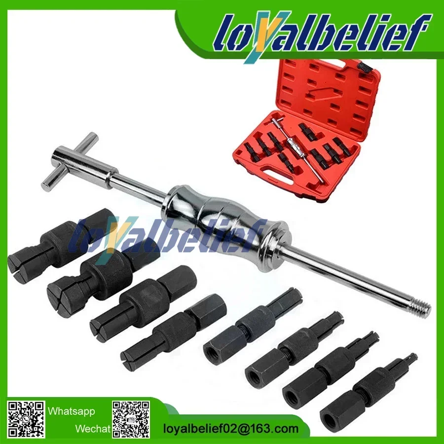 Loyalbelief 9pc Blind Hole Slide Hammer Pilot Bearing Puller Internal Extractor Removal Kit