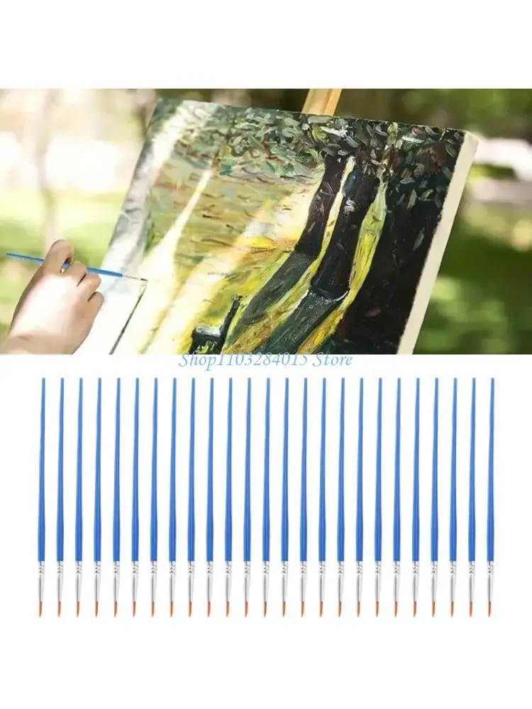 R6FF 50 Pcs Artist Paintbrush Acrylic Brush Flat Paint Brush for Watercolor Painting