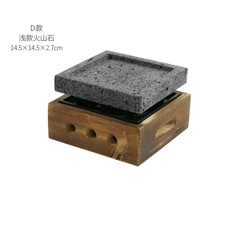 Perforated Volcanic Stone BBQ Grill Slate Roaster Alcohol Stove Japanese Korean High Temp Grilling Plate