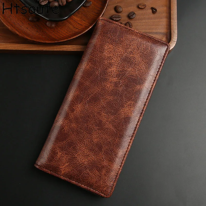 Men's Long Shaped PU Leather Bag Credit Card Wallet Men's Fashion Soft Thin ID Card Holder, Slim Small Cards Cases Holder Purse