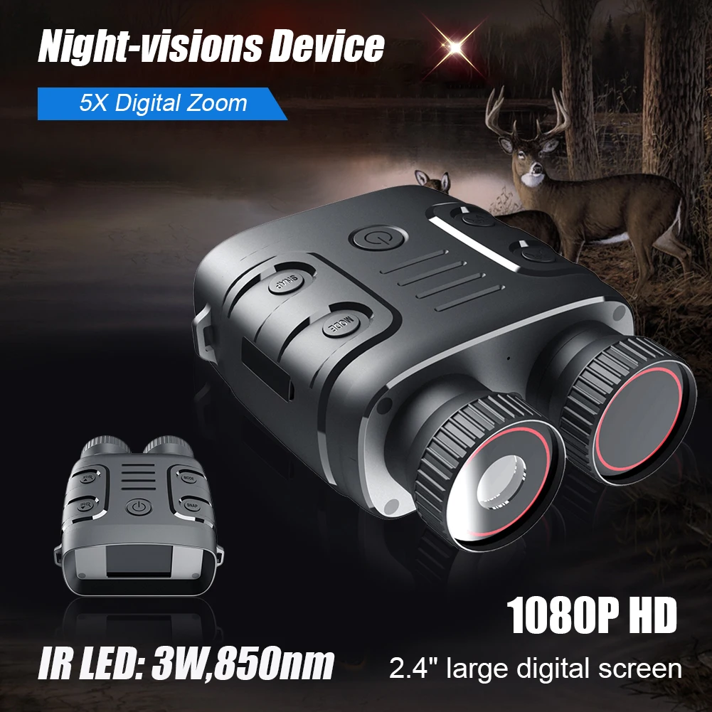 

Binoculars Night Vision Device 2.4" LCD Screen Infrared 960P HD 5X Digital Zoom Hunting Telescope Outdoor Binoculars Camera