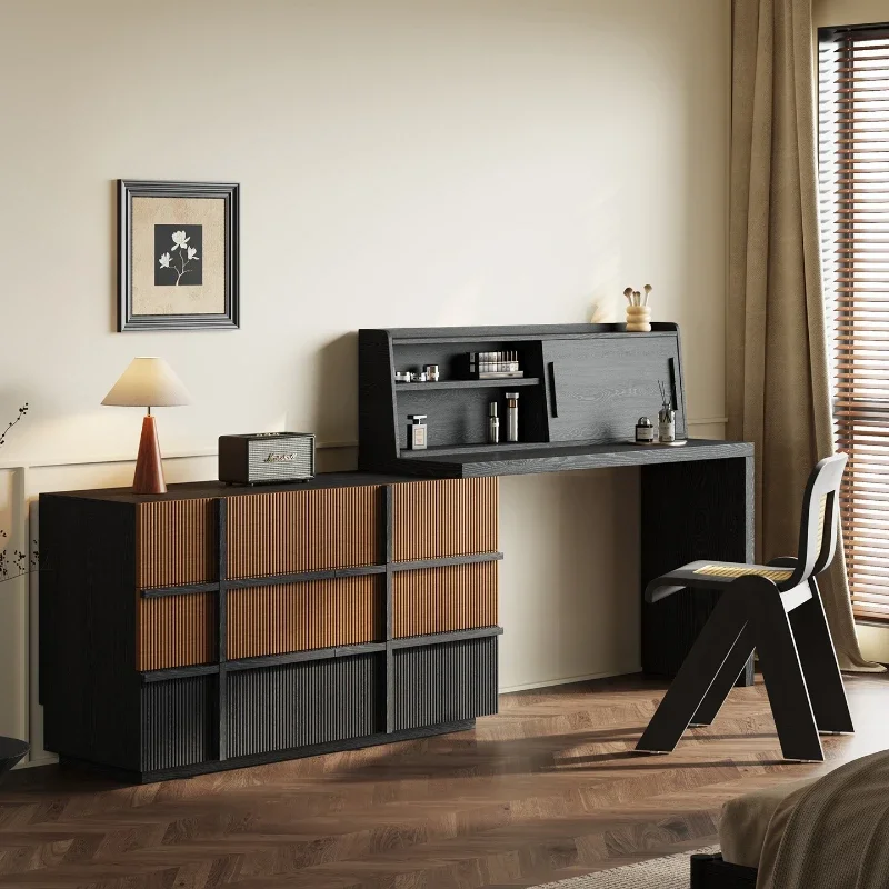 Solid wood dresser chest of drawers Storage integrated shelf Master bedroom high-end vintage vintage bed tail corner