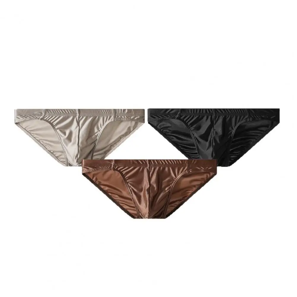 

Мужские трусы-стринги из атласного шелка, однотонные, эластичные, дышащие, с низкой посадкой, модные