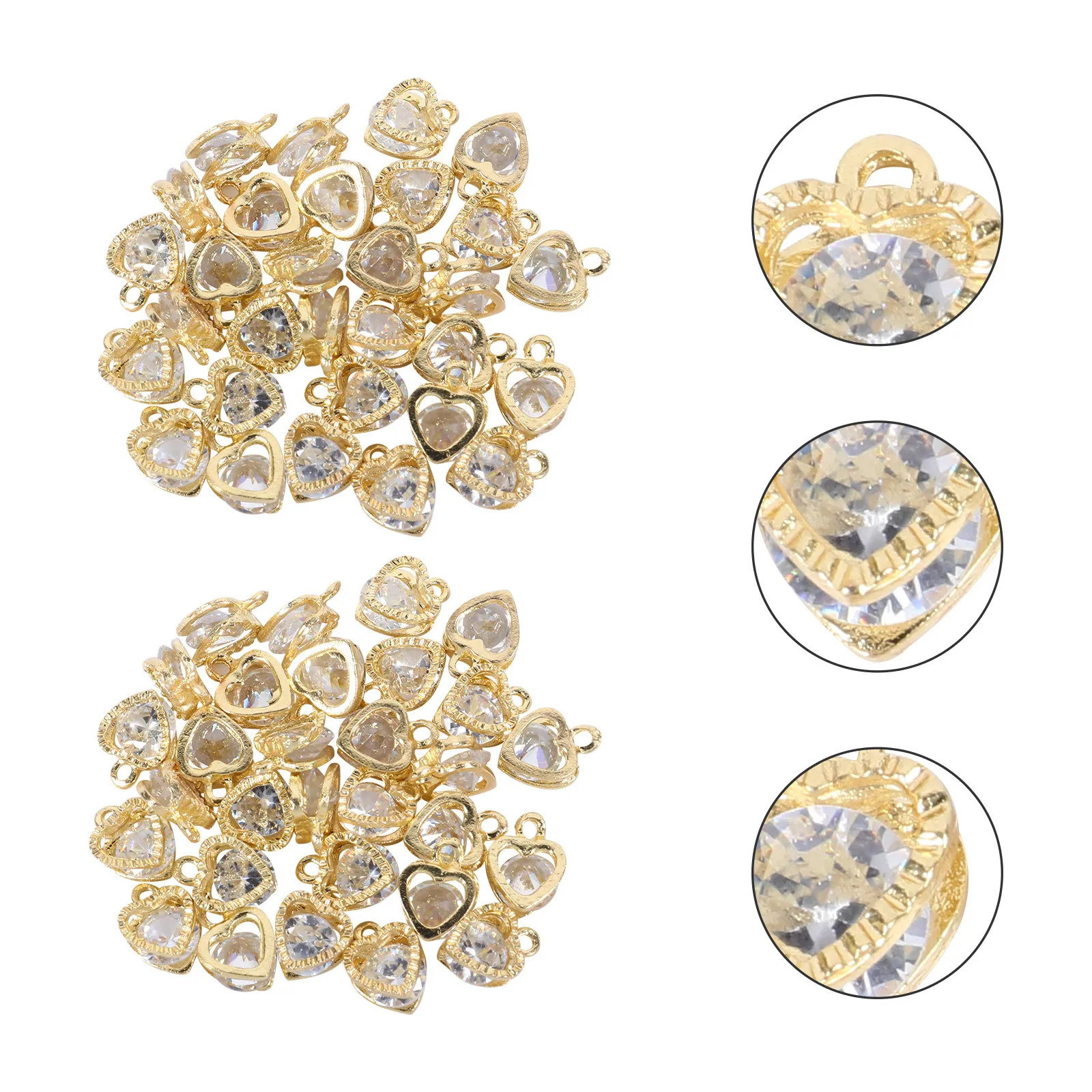 

50 шт. подвесок из циркониевого сплава, шикарные блестящие шармы для ожерелий, браслетов, серег, изготовления ювелирных изделий, поделок своими руками