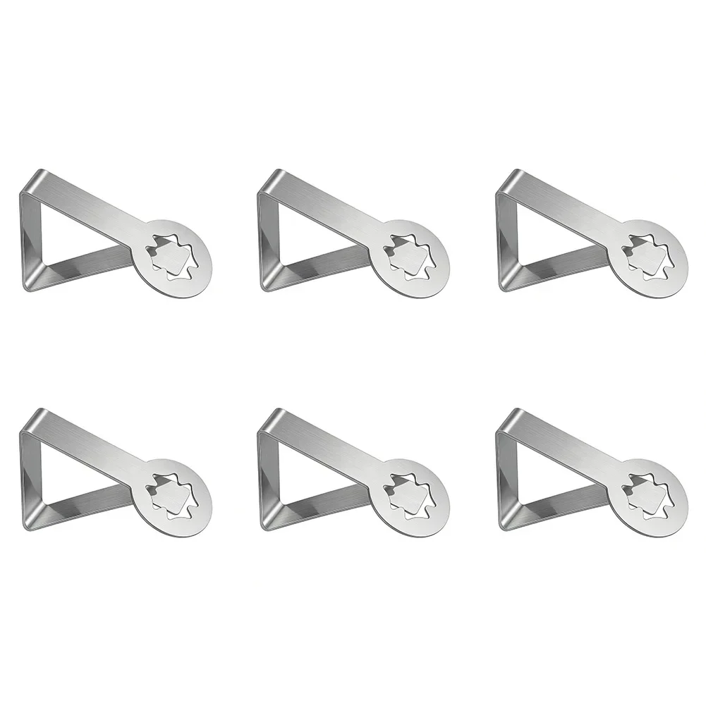 Stainless Steel Tablecloth Clips Set 6 For Outdoor Table Covers Garden Parties Home Use Rust Resistant 4.9cm Silver