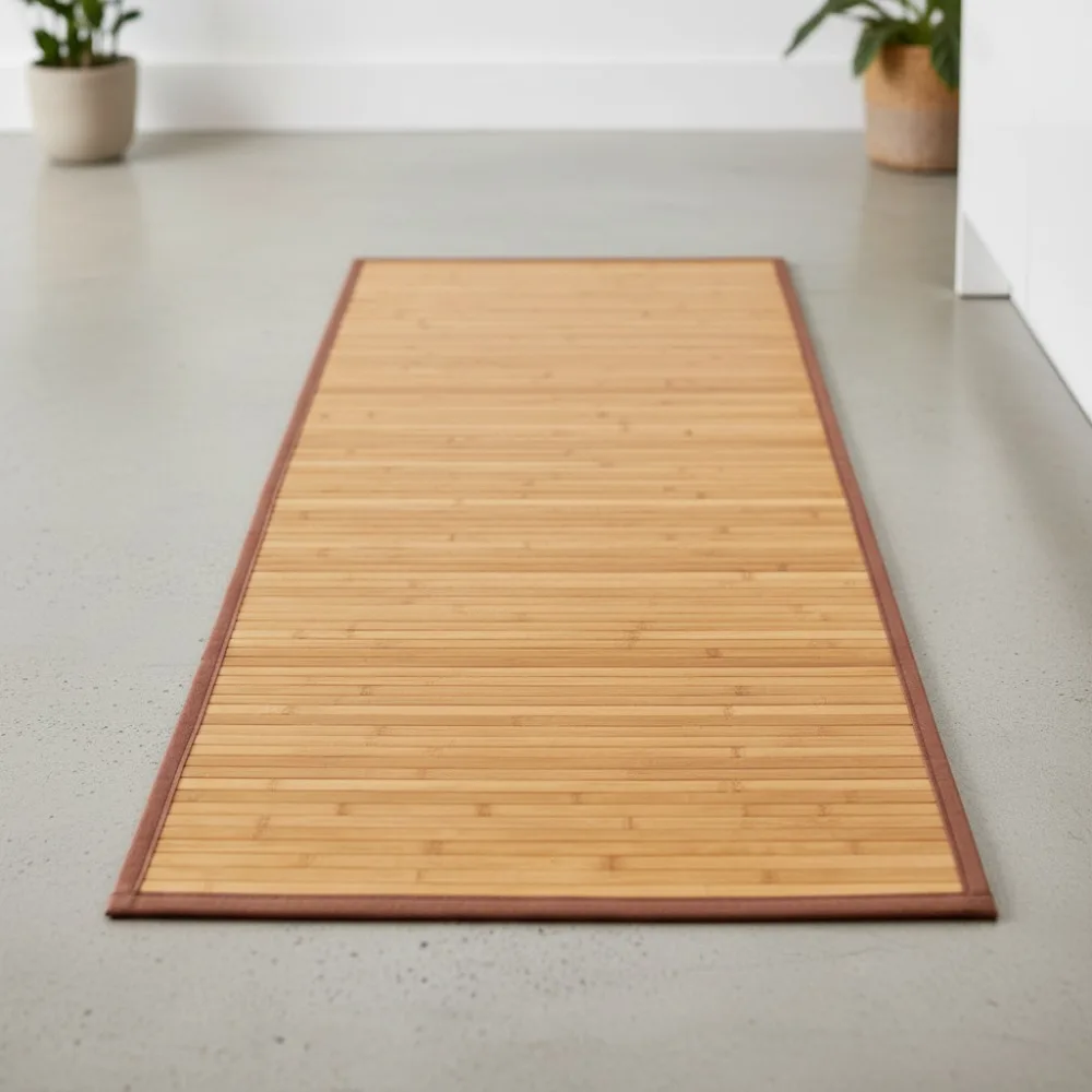

Natural Bamboo Non-Slip Waterproof Floor Runner Mat 24x72 Inch for Bathroom Kitchen Entryway