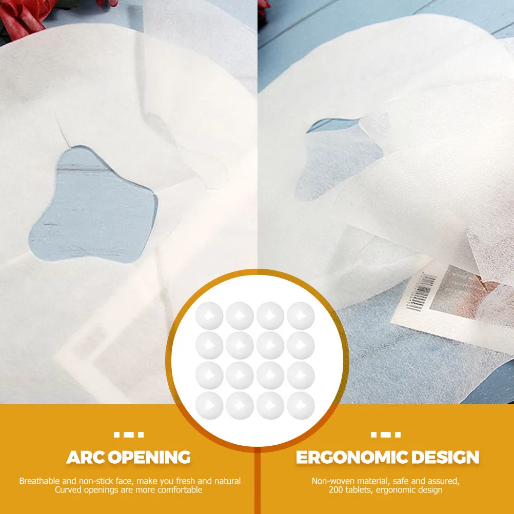 200Pcs Face Massage Pillow Mat Disposable Non Woven Hygienic Soft for Spa Salon Hospital Clinic Foot Care Store Face Cushion