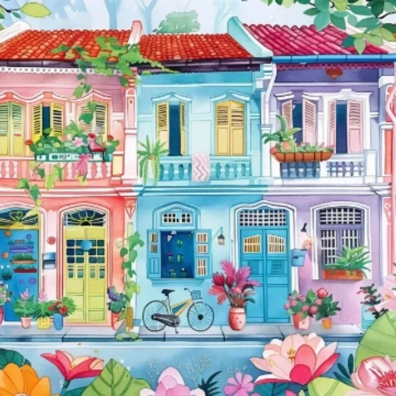 1000‑Piece Paper Jigsaw Puzzl, Landscape & Animation Pattern Puzzle Toy, Brain‑Thinking Exercise Game, Home Decor Wall Art
