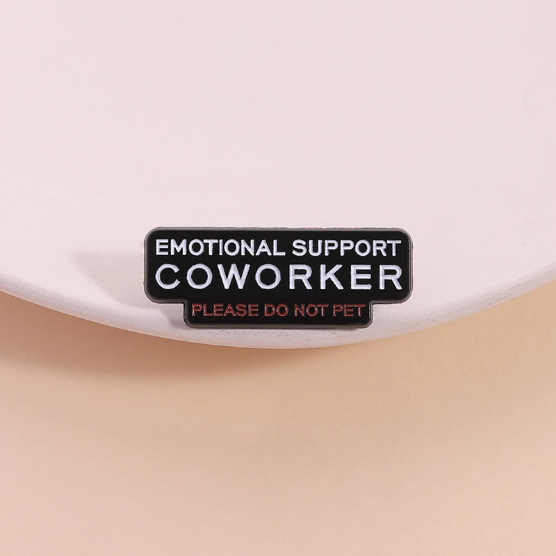 Emotional Support Animal Enamel Pins Funny Black Quotes All The Trauma Made Me Hilarious Brooches Lapel Badge Jewelry Gifts
