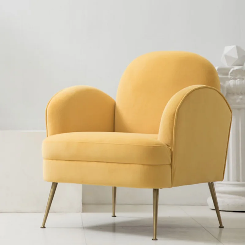 Bedroom Yellow Chair Luxury Fabric Small Space Beaty Chair Nordic Style Sillones Para Sala De Estar Living Room Furniture