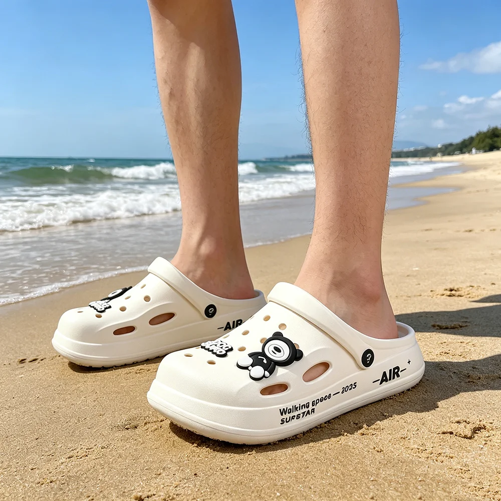 Fashion Casual Hole Garden Shoes Couple Style Outdoor Soft Bottom Beach Slippers EVA Integral Molding Non Slip Home Shower Clogs view 4