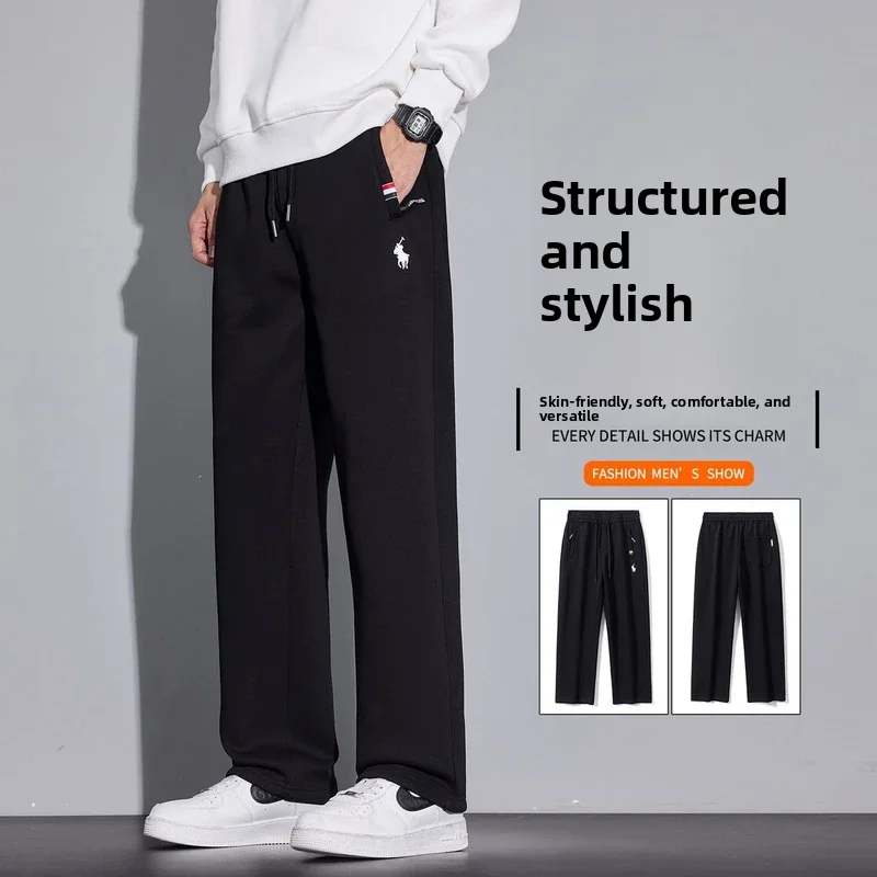 

Удобные мужские повседневные брюки свободного кроя, прямые, длинные, универсальные, в американском стиле, для осени и зимы, модные, из хлопка и полиэстера...