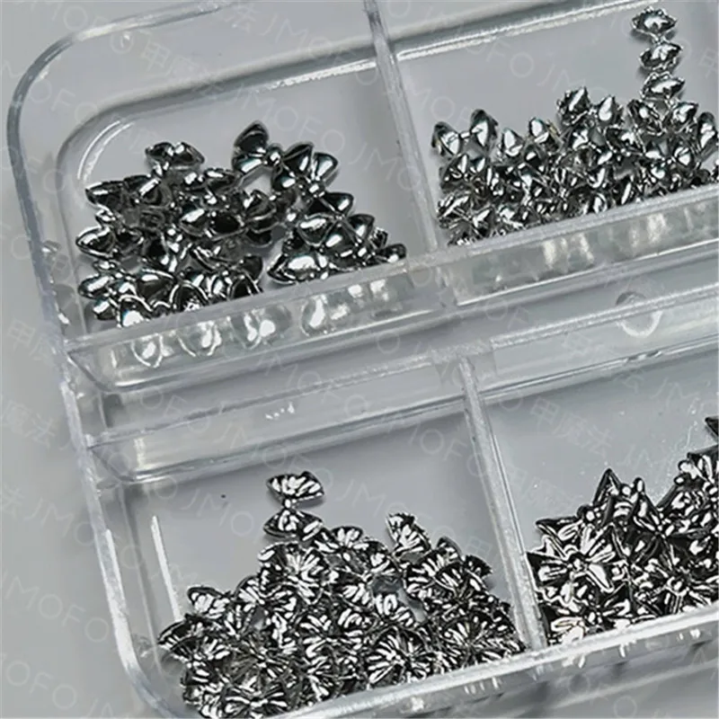 اكسسوارات الديكور مانيكير لفن الأظافر 6 شبكات القوس الصغير مسمار سحر الذهب والفضة اللؤلؤ مسمار الراين