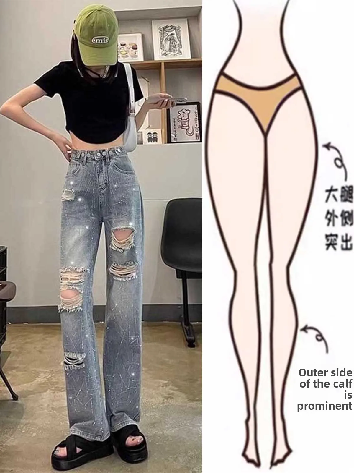 

Retro Faded Denim Jeans Women's Loose Wide Leg High Waist Light Colored Straight Long Pants Summer New Sle plus Size