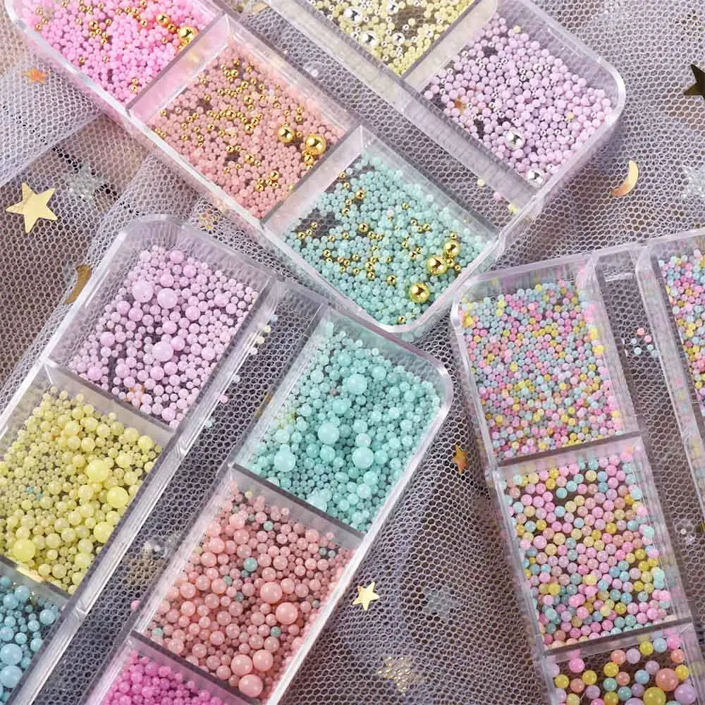 Accessories Jewelry Making Mini Metal Beads 3D Nail Art Decoration Macaron Color Bubble Beads Nail Charms Nail Art Rhinestones