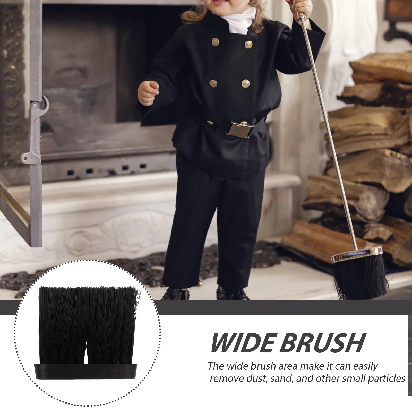 

4Pcs Fireplace Brush Heads Durable Replacement Fireplaces Cleaning Hand Brooms Fireplace Accessories Dust Remover