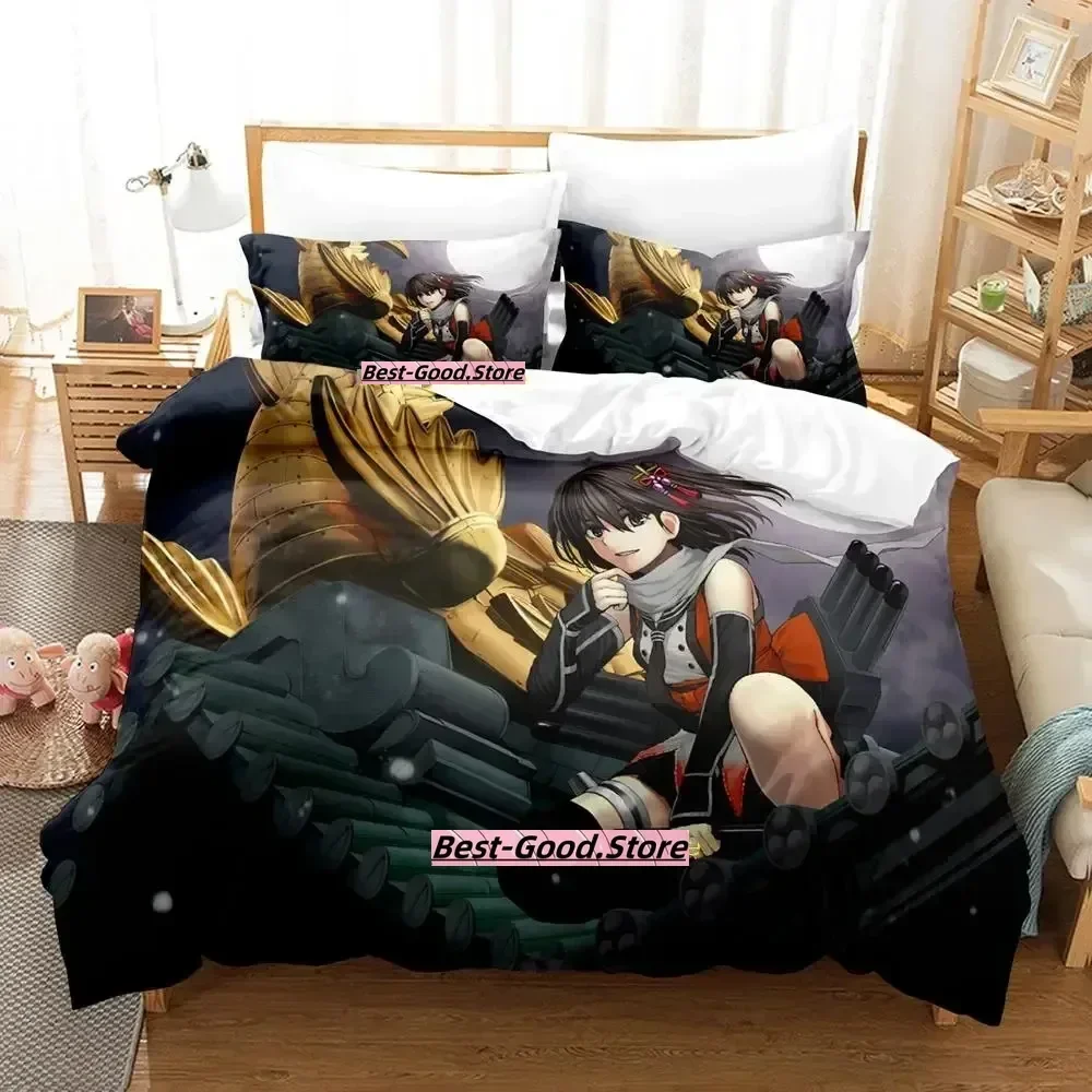 

New Kantai Collection Bedding Set Duvet Cover Sheet Printed Bed Set Pillowcase Bed Full Queen King Size Comforter Bedroom