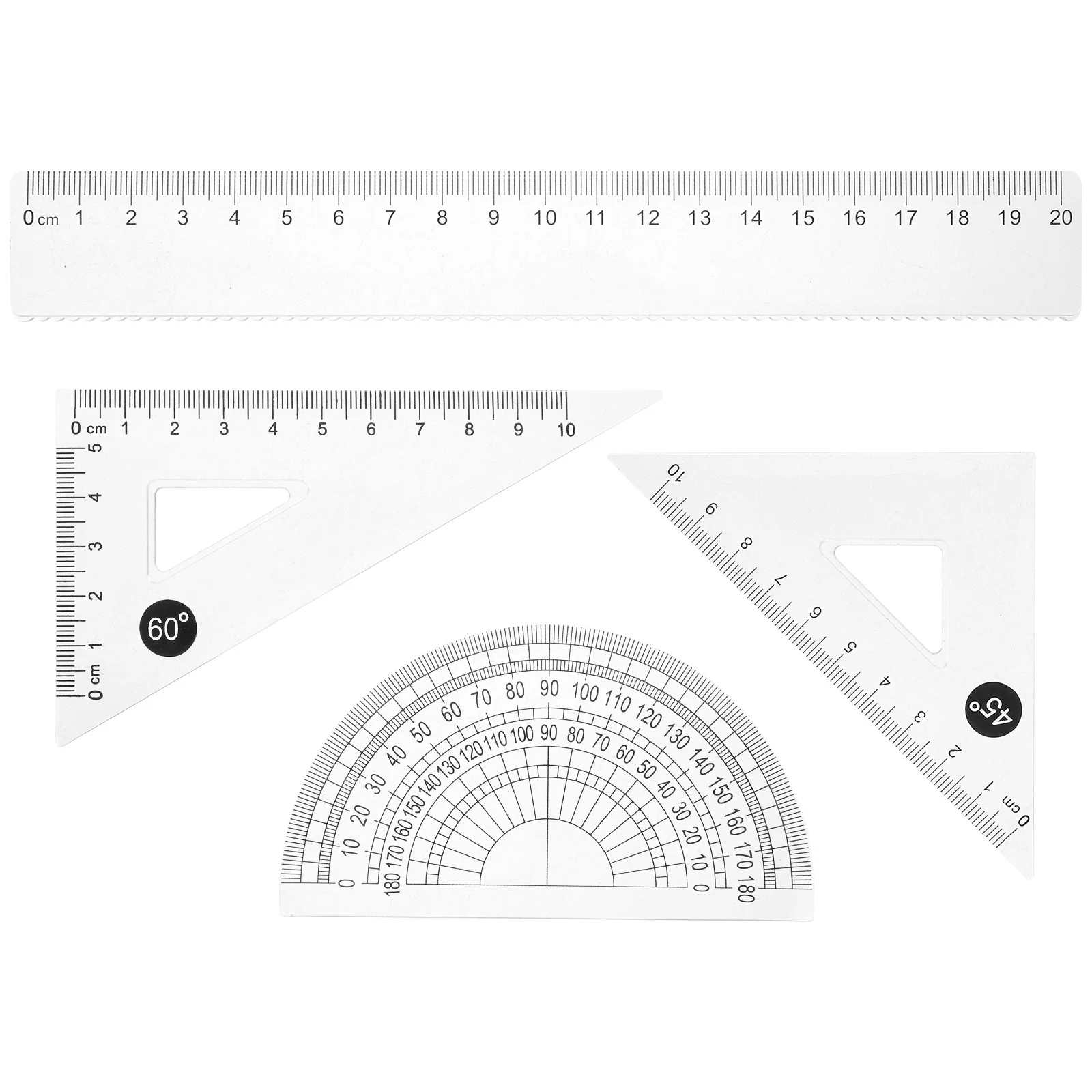 1Set Geometry Ruler Drawing Tool Design Measuring Tool Protractor Triangle Stationery Drawing