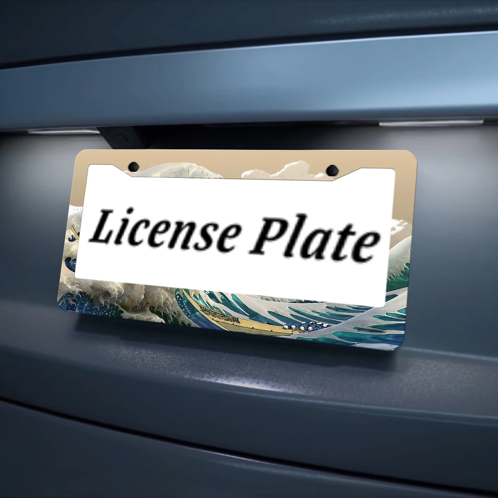 عباد الشمس الأصفر - ألومنيوم مطبوع 2 - إطار لوحة ترخيص مع مجموعة براغي: مبتكرة، ممتعة، هدية تزيين السيارة، 6 × 12 بوصة #5