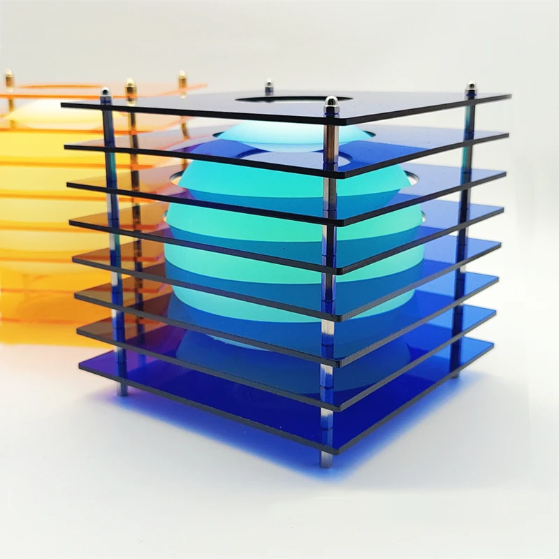 Blue Horizon led Acrylic Table Lamp RGB USB Rechargeable Beside Cupboard Desk Light Desktop Decorate Room Props Night Lighting