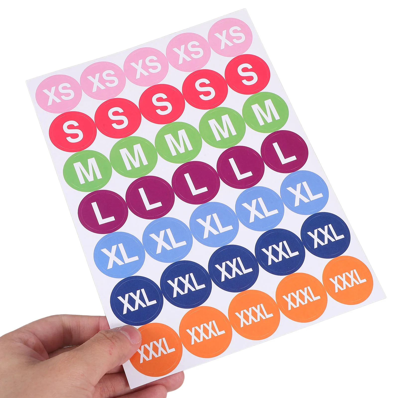 350枚入り 衣類サイズ丸型ステッカー 粘着ラベル カラーコード付き Tシャツ セーター コート 小売用 サイズラベルステッカー