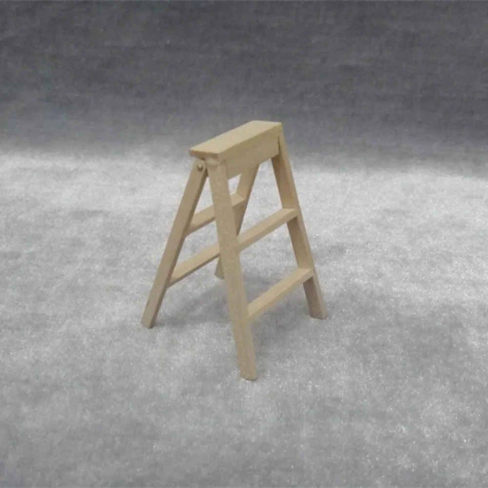 Modelo en miniatura, escalera de madera para casa de muñecas, casa de muñecas roja y blanca, Mini escalera, bonita casa de muñecas, estatuilla creativa DIY, juguetes para escaleras