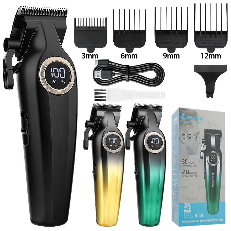 

Professional men's electric hair clipper household electric clipper LCD digital display shaving knife rechargeable pusher