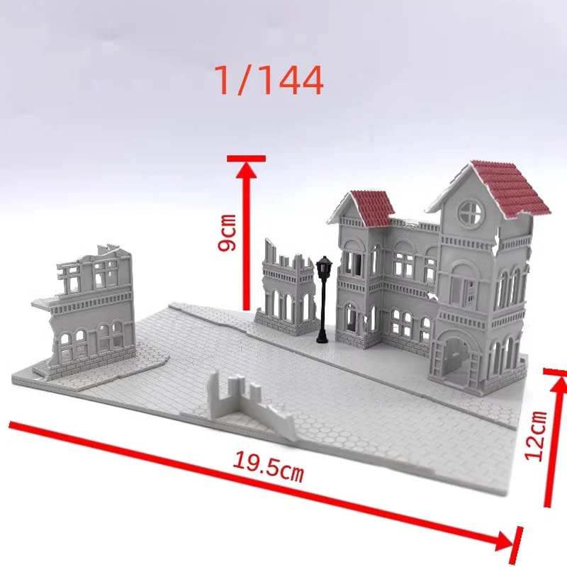 1/144 1/72 Plastic White Mold  Tank Battle Damage Scenes For Diorama Layout