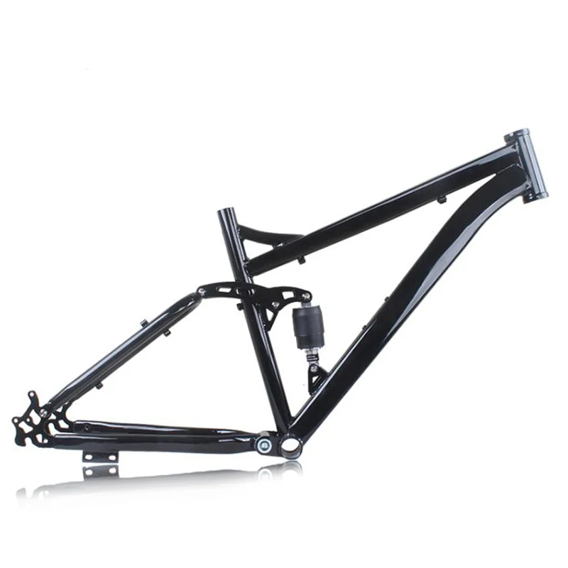 Kalosse-Carbon Steel Full Suspension Fat Bike Frame, 190mm Rear Dropout, 26X4.0 Inches