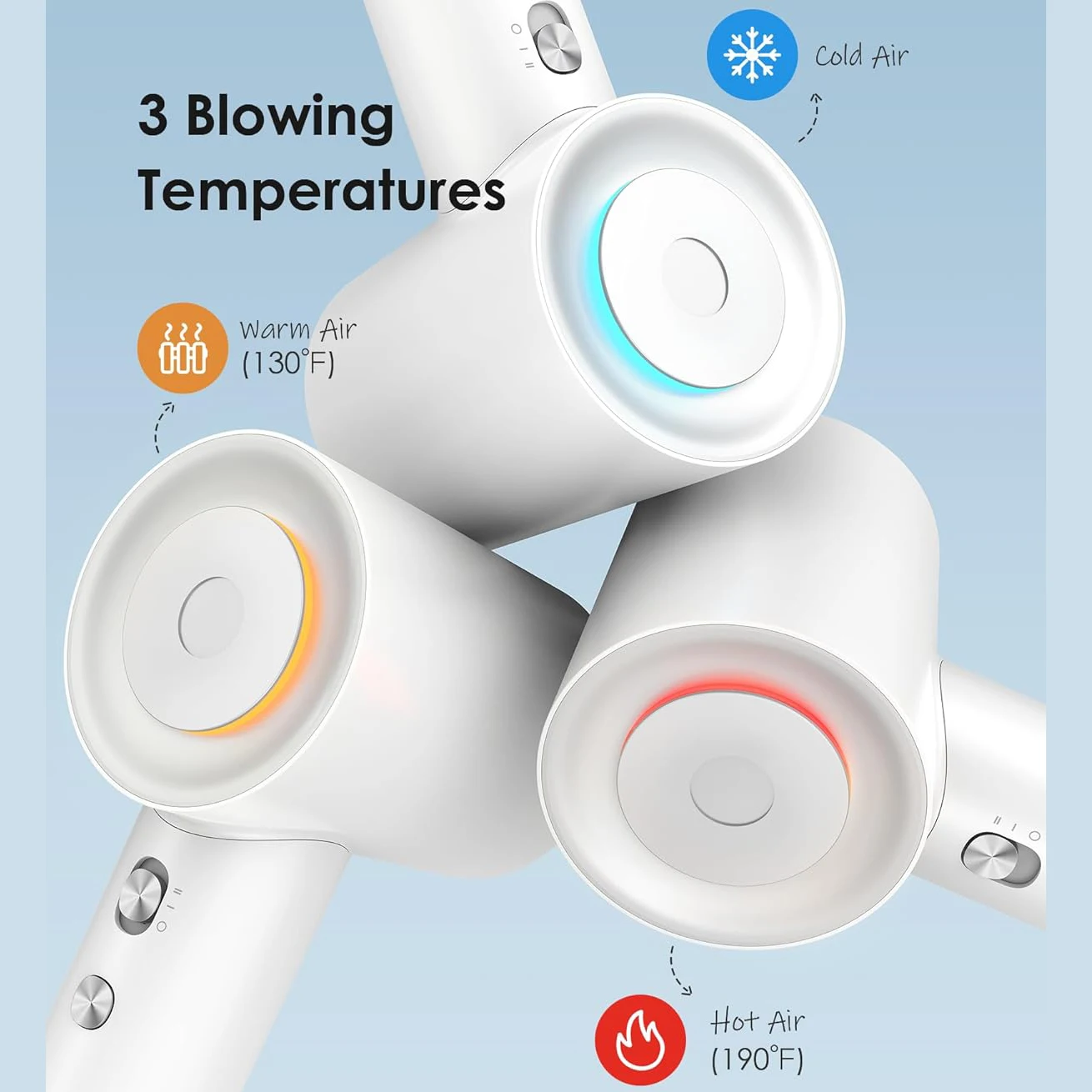 مجفف شعر عالي السرعة ABIR SU9، 200 مل أيونات سالبة، ضوضاء منخفضة، مجفف شعر للعناية بالشعر سريع الجفاف