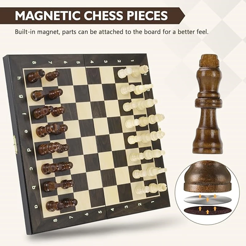 

Портативные шахматы для путешествий, 30/12 дюймов, деревянная складная доска, игра для взрослых, семейная шахматная игра