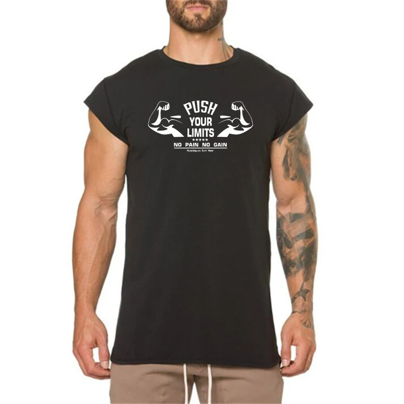Sommer Baumwolle kleine Ärmel atmungsaktive Hemden Fitness studio Fitness Bodybuilding coole Slim Fit T-Shirts Herren Workout Muskel Sport T-Shirts