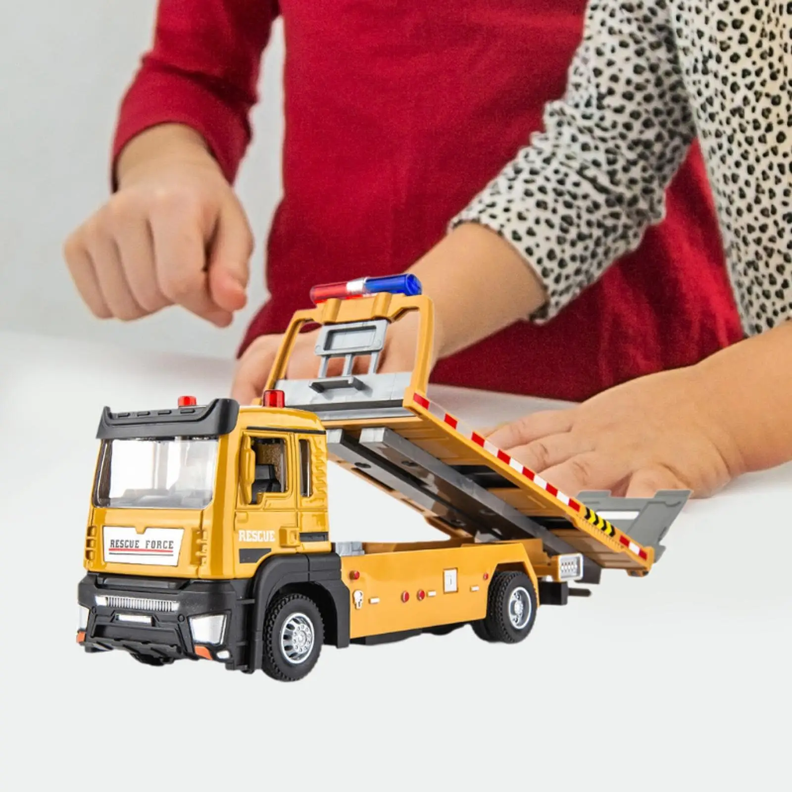 1: 32 Scale Tow Truck Toy with Lights and Sounds for Boys Girls Toddlers