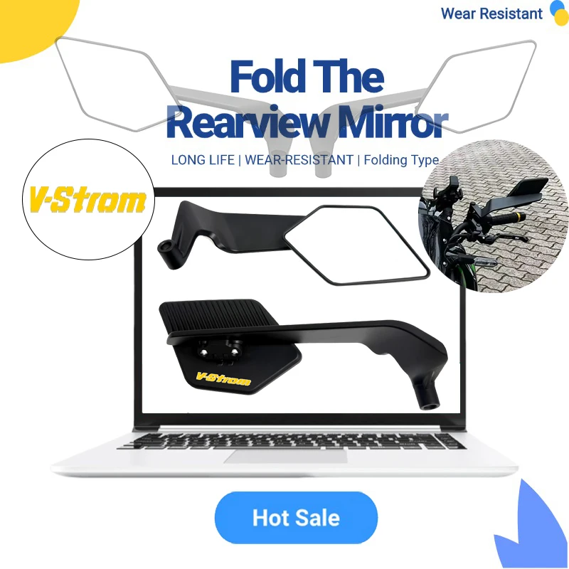 

For V-Strom DL1000 DL 650/XT Motorcycle Adjustabale Side Rearview Mirrors CNC Rear View Mirro fixed wing rotating side mirror