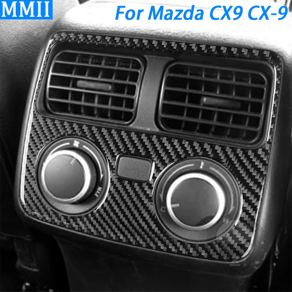 

For Mazda CX9 CX-9 2010-2015 Carbon Fiber Rear Air Conditioning Outlet Panel Decorative Cover Car Interior Accessories Sticker