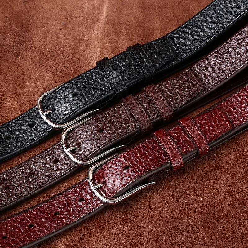 

3.3CM thickened double-sided African buffalo leather grain top layer cowhide belt men's genuine leather high-end business belt