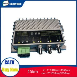 CATV Mini 1550nm Optical Transmitter Two-way Output 2*10dbm Feed Working With Optical Input 1310nm Relay Transmit Repeater