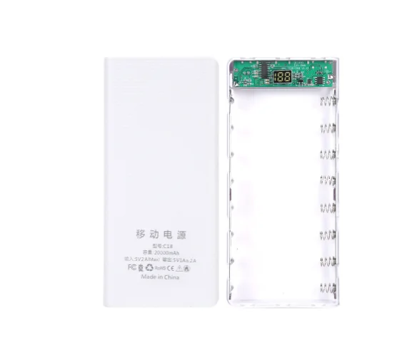 8*18650 Powerbank-Gehäuse, Batteriehalter, tragbares Dual-USB-Typ-C-Ladegehäuse für iPhone, Xiaomi, Huawei, 18650-Batteriegehäuse – Detail 5