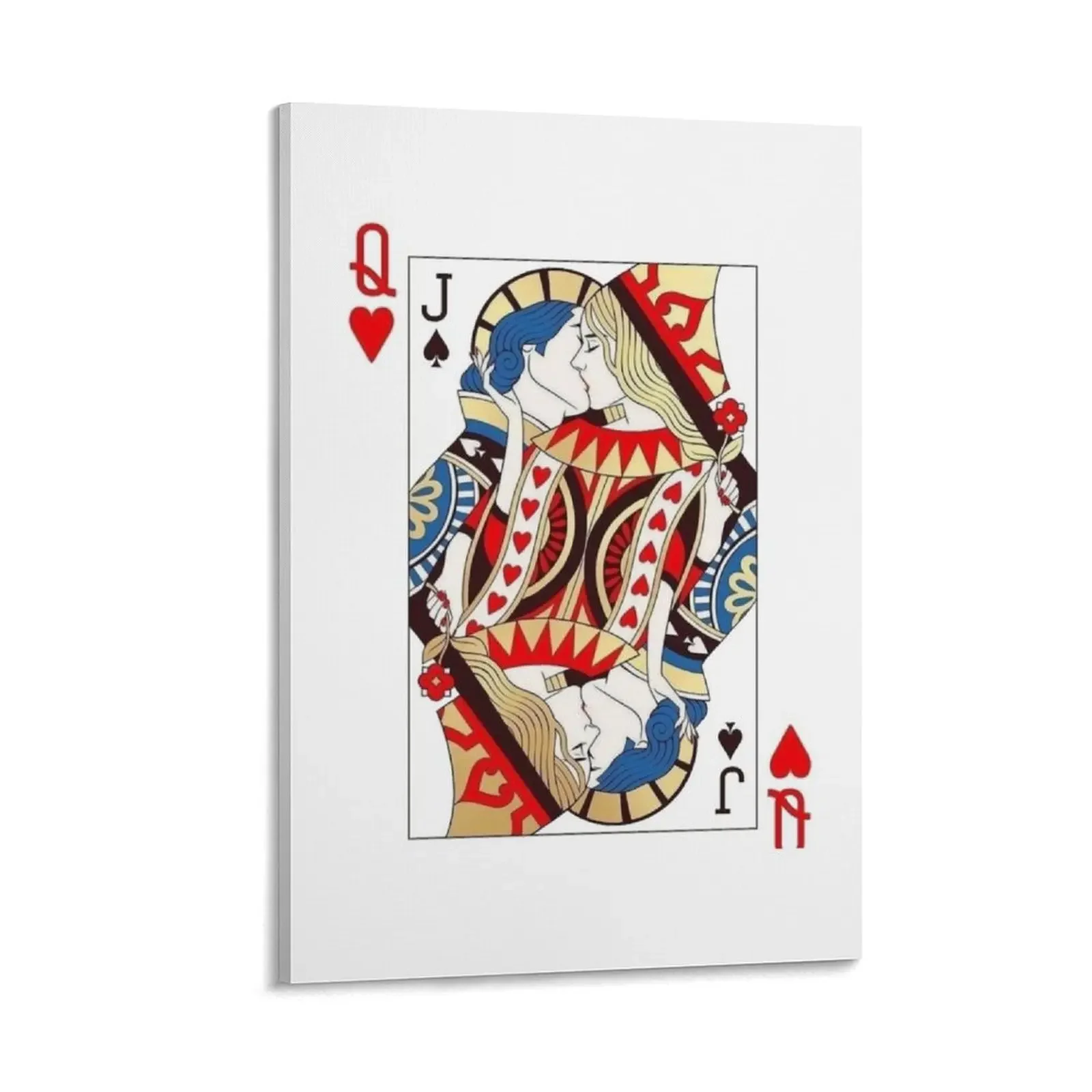 

Jack kiss Queen of hearts card symbol Canvas Painting canvas wall decoration Bedroom deco anime figure decoration for the room