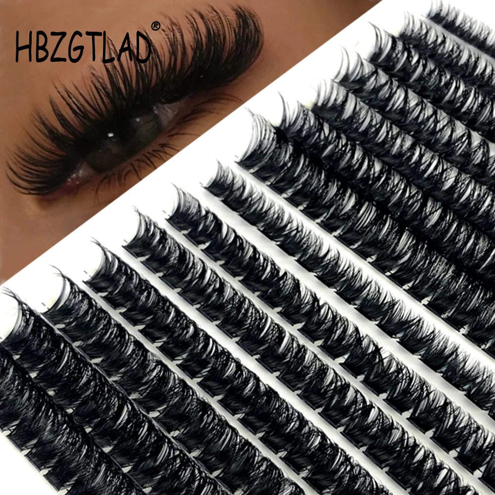 HBZGTLAD 280 Bundle 10D 60D 80D Natürlicher Stil Handgemachte Wimpernbündel 3D Nerz-Wimpern Wimperncluster Wimpernverlängerung Künstliche Wimpern