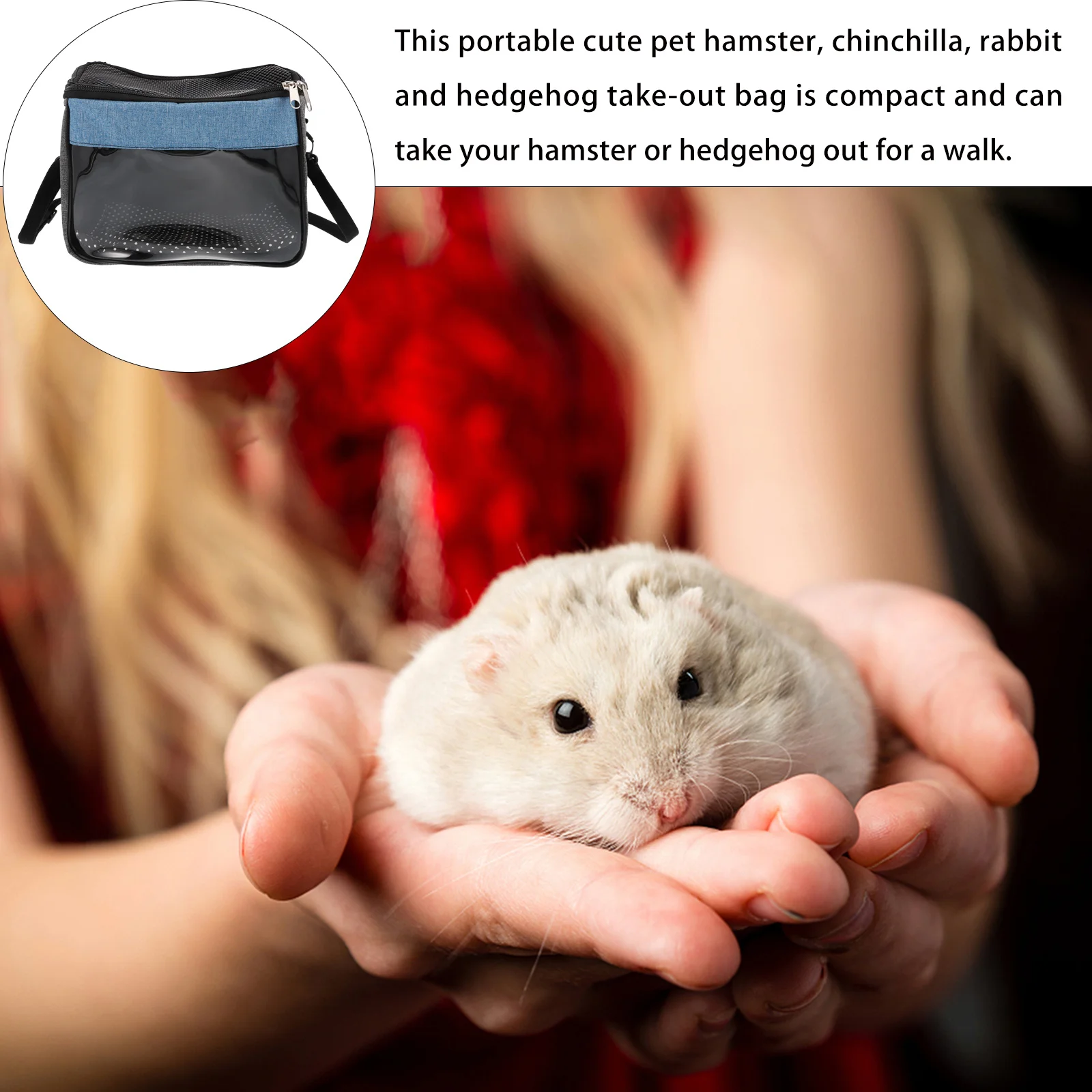 

1Pcs Portable Small Animal Carrier Bag Outdoor Hamster Hedgehog Chinchilla Guinea Pig Pet Travel Sling Hamster Carrier Bag