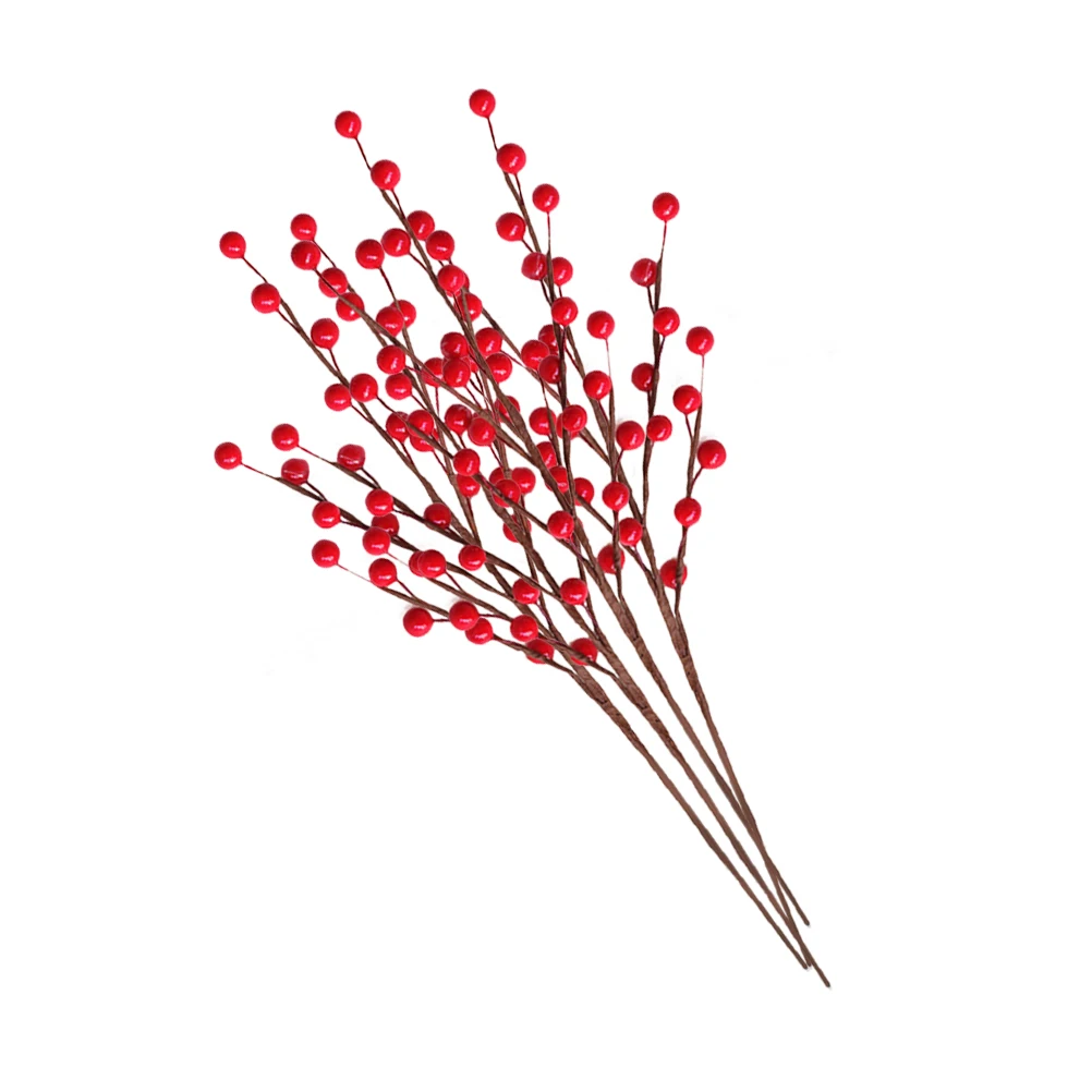 

4pcs Artificial Berries Picks Red Berry Adornments Simulation Christmas Decorations Home Party Wedding Events Festive Supplies