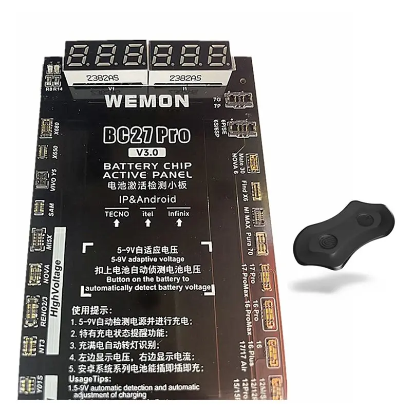 ABJF-WEMON For Iphone17 Android Repair BC27 Pro Mobile Phone Battery Activator Board Voltage Current Test Tester Charging Detect