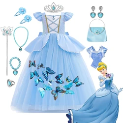 Cinderella Belle Costume for Girls Halloween Disguise Cosplay Rapunzel Princess Dress Baby Christmas Birthday Party Kids Clothes