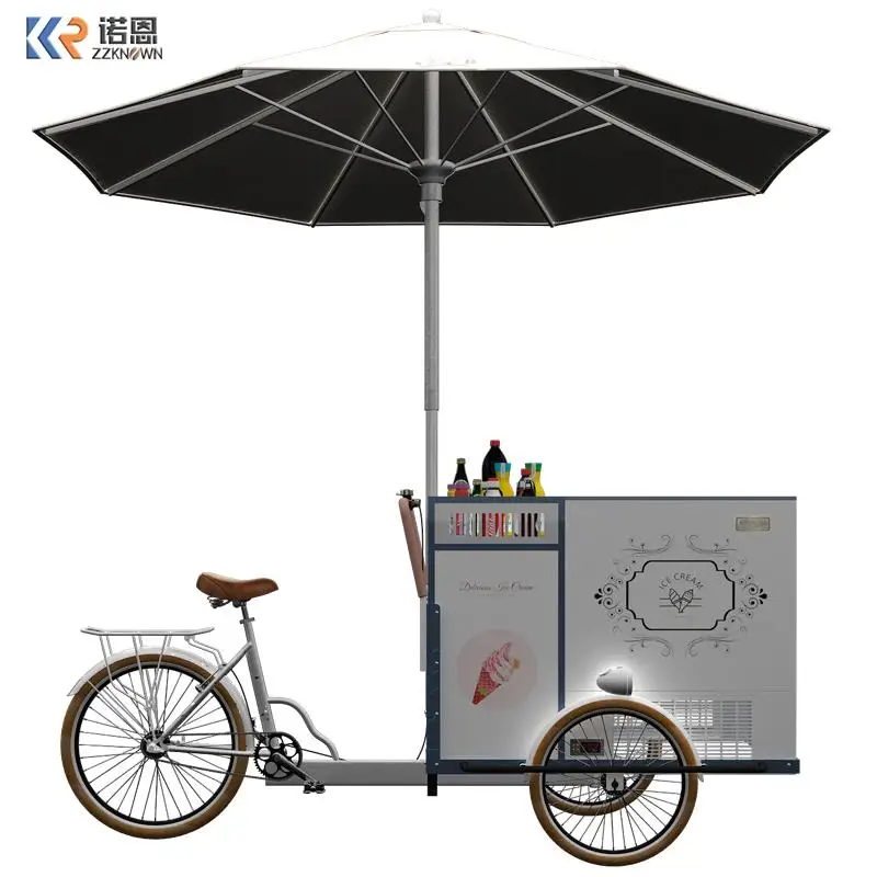 

New Attractive Refrigerated Tricycle Bike With 110v AC Freezer