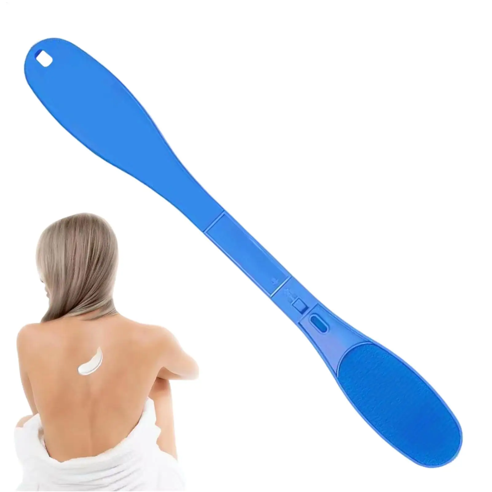 Back Lotion Applicator with Long Non-Slip Handle, Soft Bristle Self Tanner Spreader for Body Cream, Travel Gym Shower Use