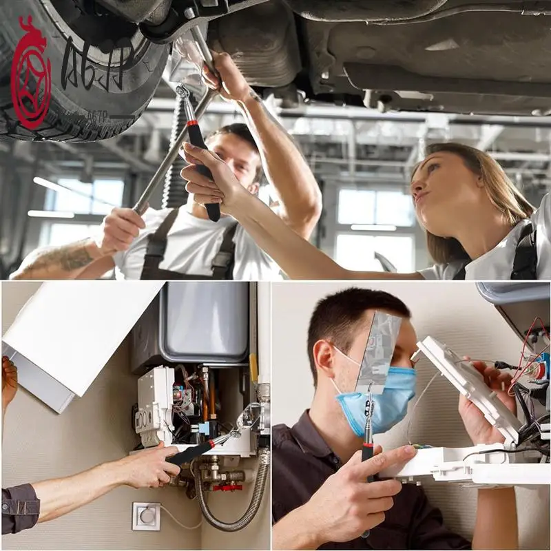 

A67P-3 Pack Telescopic Inspection Mirror Mechanic Checking Mirror, Inspection Tool For Checking Vehicle, Car, Eyelashes