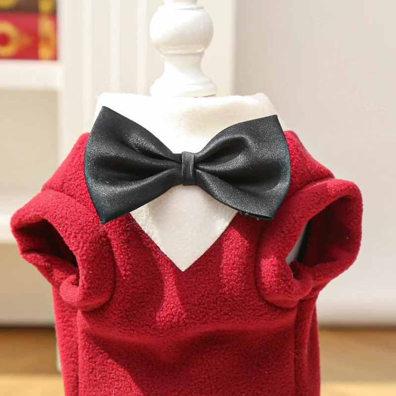 S-7XLChristmas Formal Dog Suit Blazer Vest for Large Golden Retriever Cat, Winter Pet Sweater for Wedding Tuxedo Dress Clothes