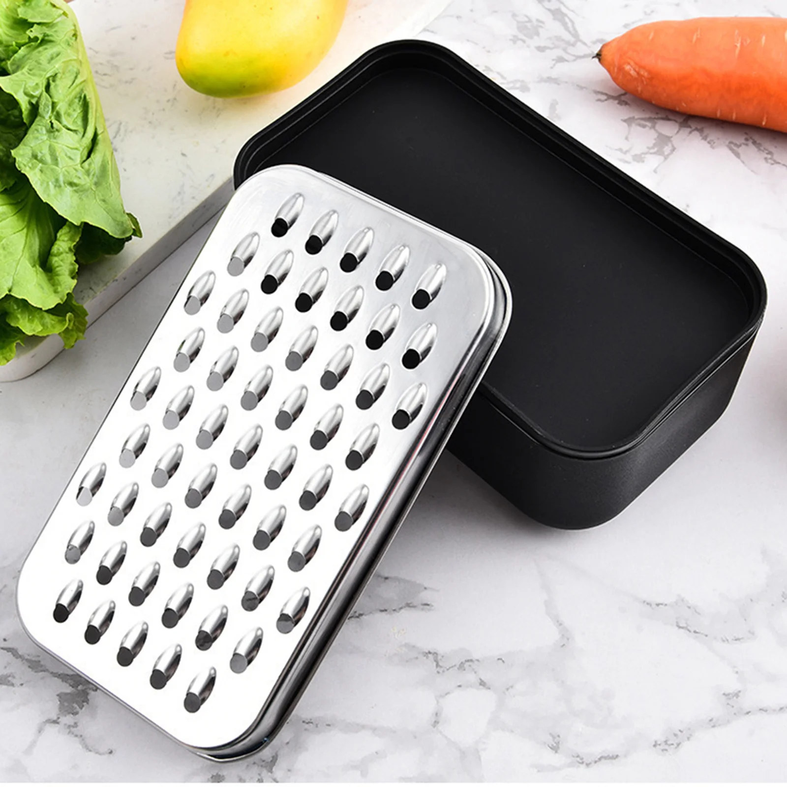 

Stainless Steel Cheese with Food Saver Container Grater Oval Shape Multi Function Vegetable Slicer Kitchen Gadget For Cooking