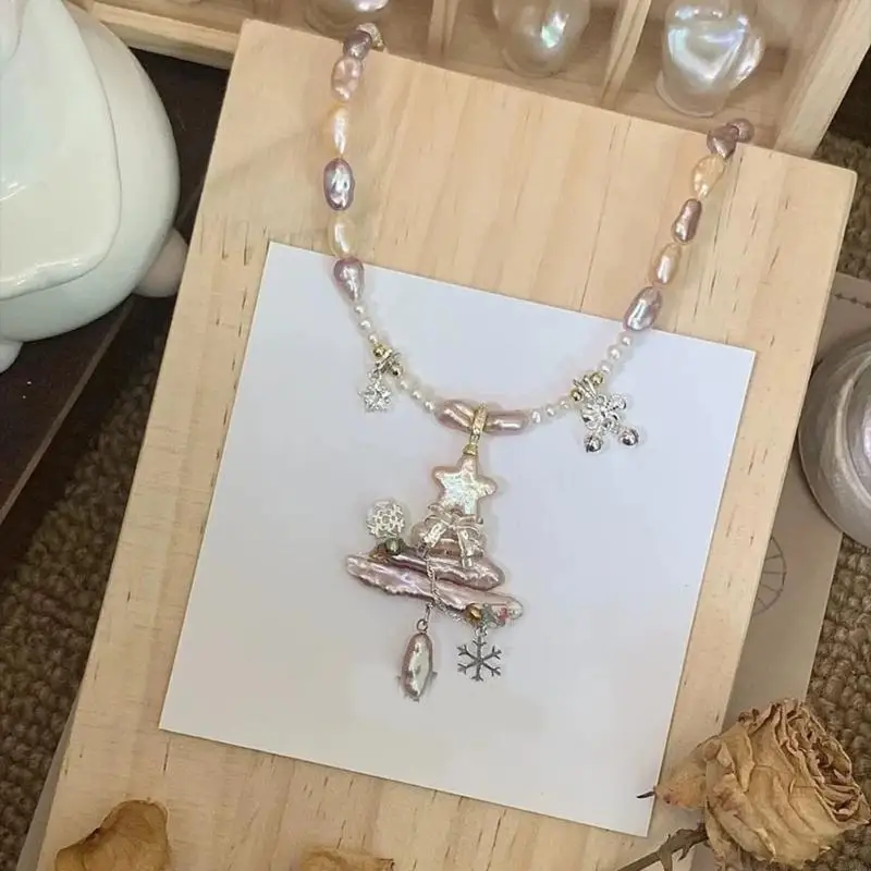 2025 عطلة جديدة مستوحاة من الشجرة سحر قلادة قابلة للتعديل تصميم أنيقة للؤلؤة هدية المجوهرات لها #2